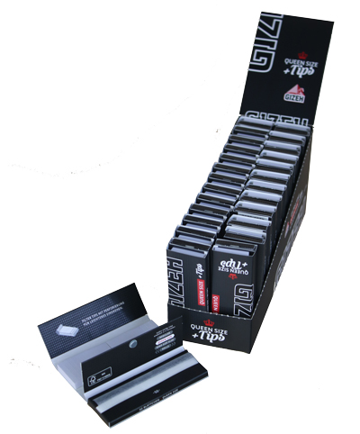 [ZI4QST] Gizeh Schwarz Queen Size-1 1/4 Format+Tips