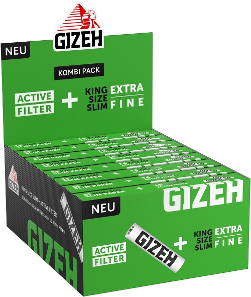 [ZI4XBAC] Gizeh King Size Slim BLACK + Active Filtern, 16er