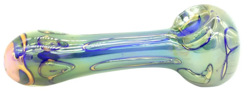 [SSC10021] Glass Hand Pipe, Glass Bubble Pipe With Gold Fuming