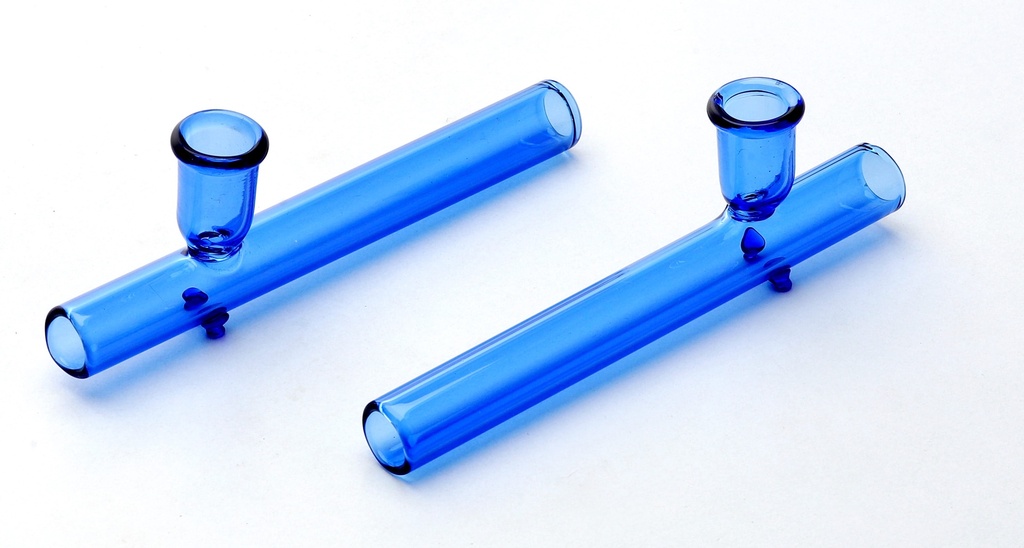 [SSC10202BL] Glass Kawumm, Blue Shotgun Pipe, 12 mm Ø, 10 cm