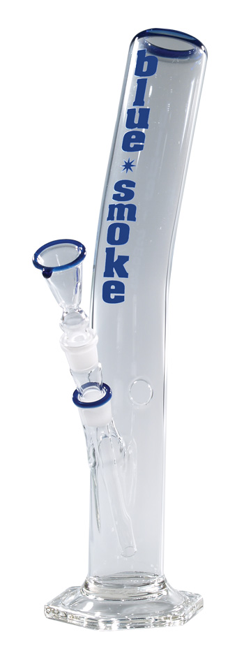 [GW46ABB] Glasbong  Zylinder gebogen, BlueSmoke, 40cm, 18.8