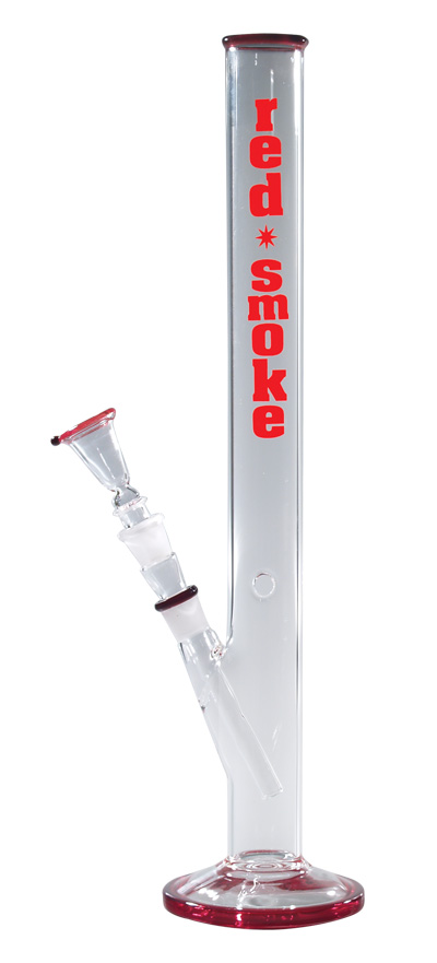 [GW44LBR] Glass Bong Cylinder, Red Smoke, 46 Cm, 18.8 mm