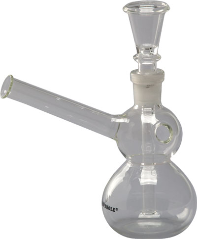 [GW33] Glass Bong, 2-ball, 16 Cm, 14.5 cm