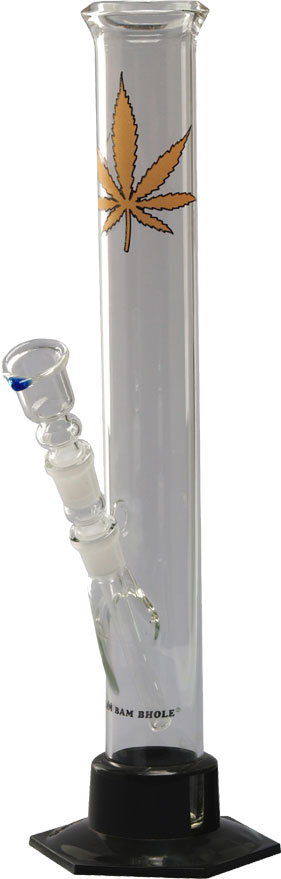 [GW50] Glass Bong, 14.5 Cm, 36 Cm, 42 mm Ø, Plastic Base