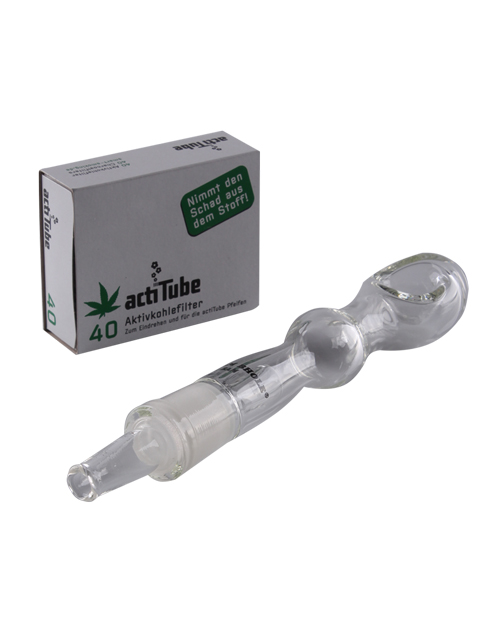 [GP6A] Glaspfeife für Kohlefilter 8mm Ř)-ca.18cm