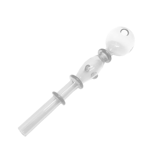 [SSC10099] Glass Pipe, Designer Oil Pipe Oval And Ring, 15cm