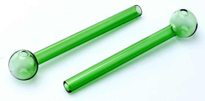 [SSC10322GR] Glass Oil Pipe Green, 15 Cm, 1 Piece