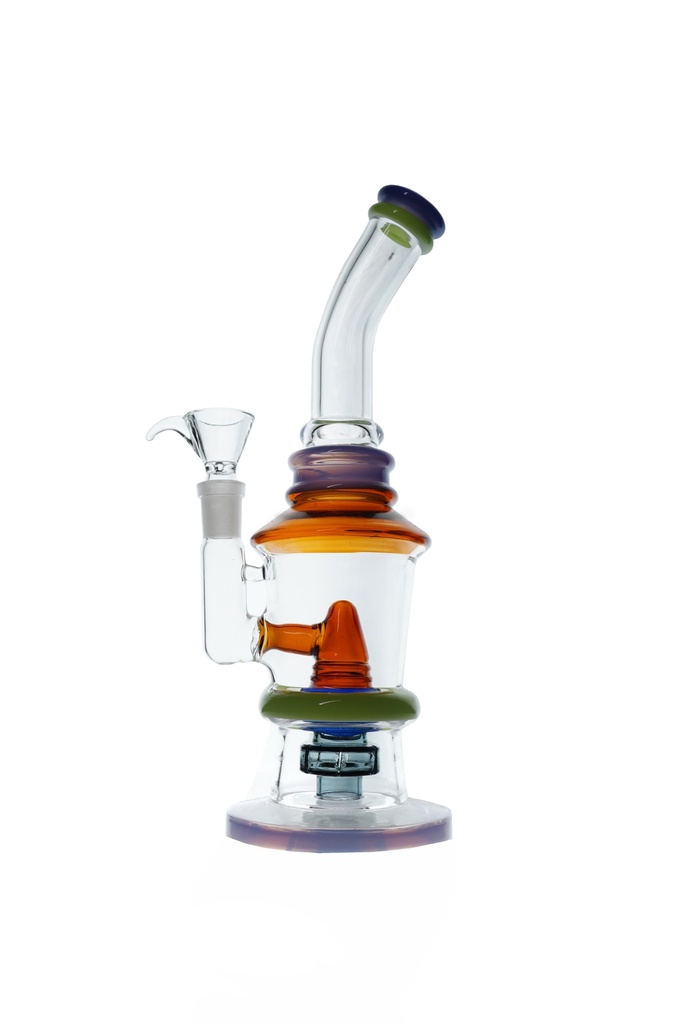 [SSC10098] Glass Water Pipe With Colorful Rings, 25 cm