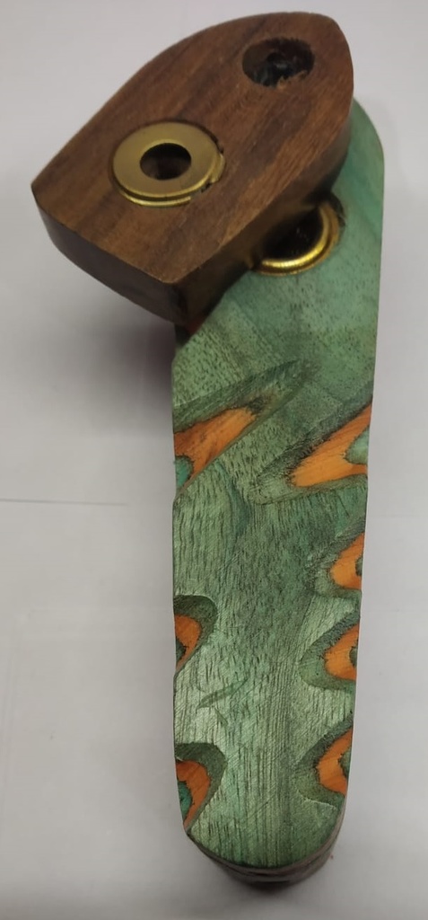 [SB14] Wooden Pipe, Flat, approx. 9.5 Cm, Screw-on