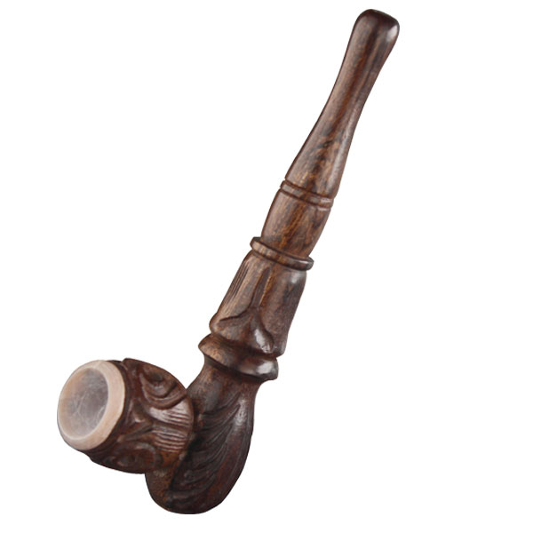 [MS4] Wooden Pipe - approx. 12.5 cm - Soapstone Stem
