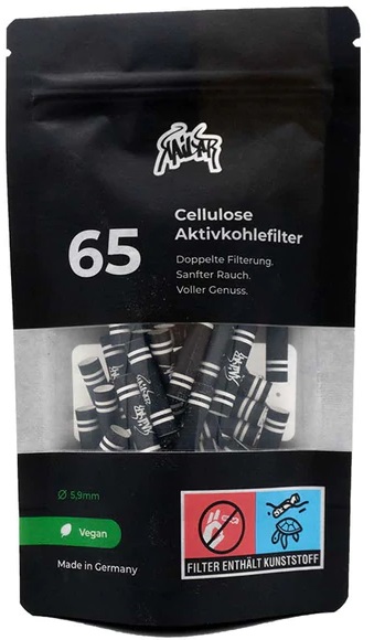 [ZU5S65] Kailar Cellulose+active Filter 65, Black, 5.9mmø