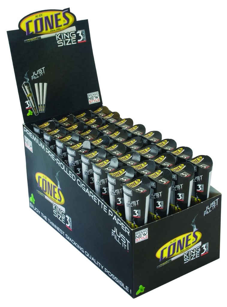 [CO33K] King Size Cones, 109 Mm, Display Pack Of 32 X 3 Pieces