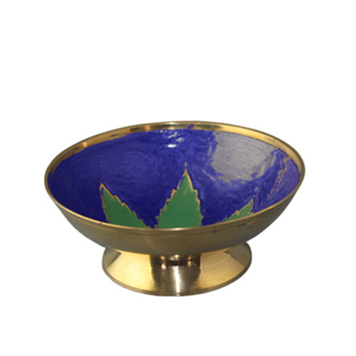 [BB56] Messingschale mit Blatt-hoch-10cm Ø