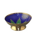 Messingschale mit Blatt-hoch-10cm Ø