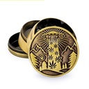 Metall Grinder, 420 UFO GOLD, 50mmØ, 4-teilig,Sieb