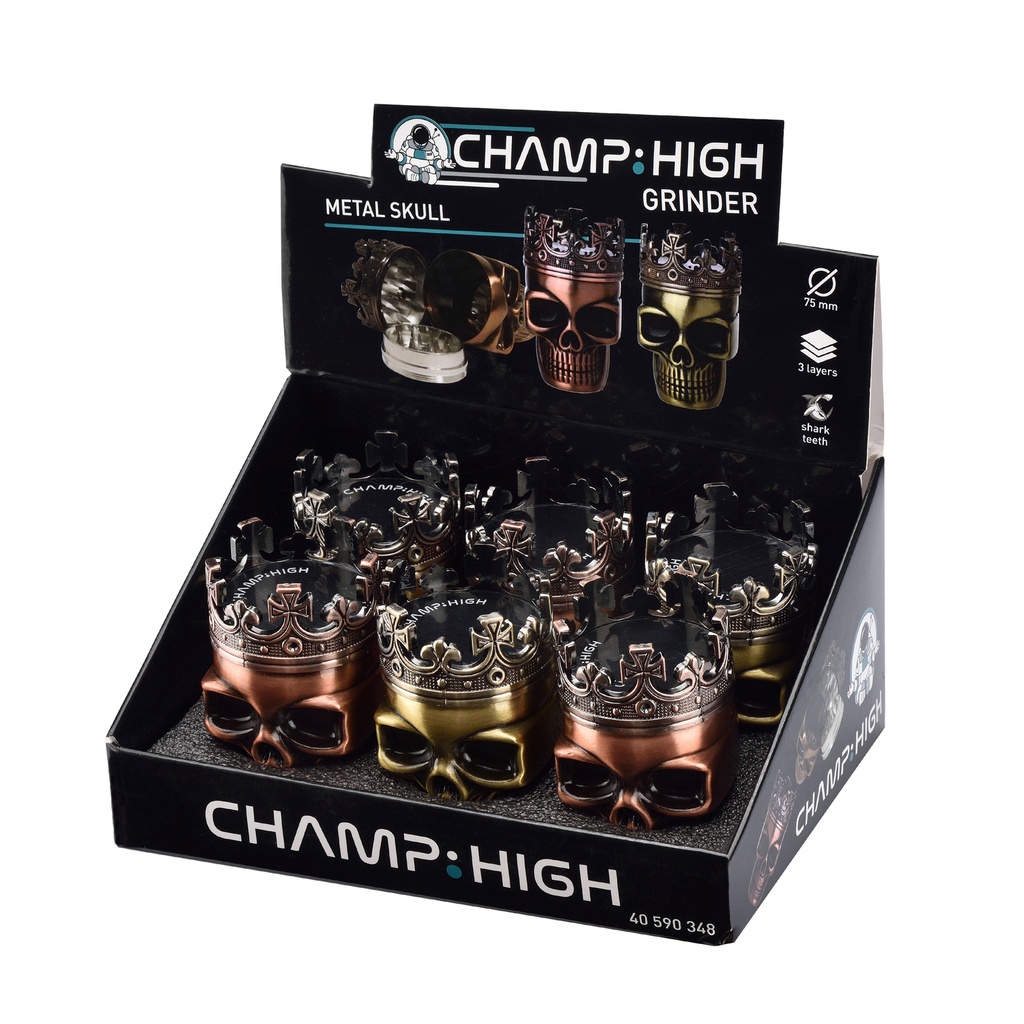 [WN43SKULL] Metall Grinder, 46mmØ, 3-teilig, Sieb, SKULL