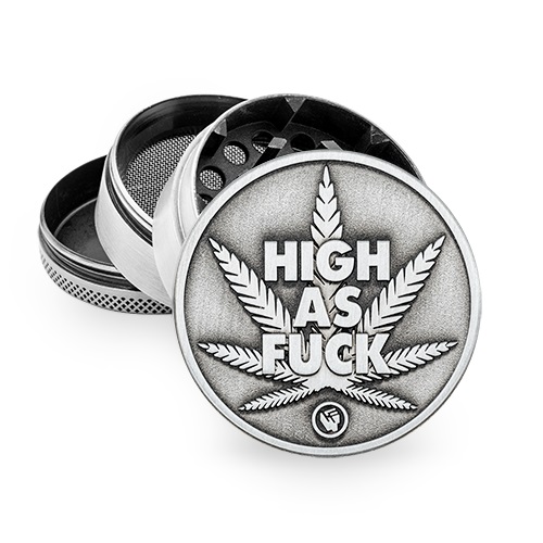 [WNC54HF] Metal Grinder, HIGH AS FUCK 50 mm Diameter, 4-piece, Sieve