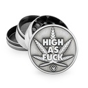 Metall Grinder, HIGH AS FUCK 50mmØ, 4-teilig, Sieb