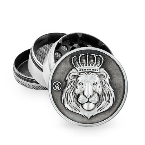 [WNC54RAS] Metal Grinder, RASTA LION, 50mmø, 4-part, Sieve