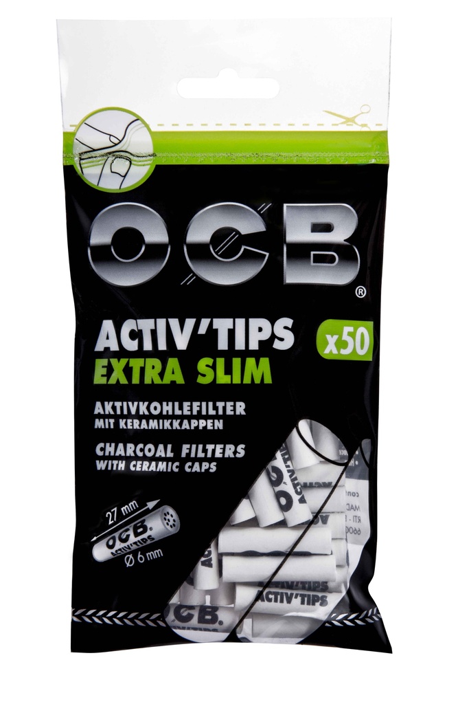 [ZU3SES] OCB ACTIV Tips Extra Slim 50er, 6mmØ