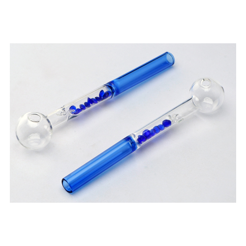 [SSC10221BL] Oil Pipe With Crystals Blue, 15cm