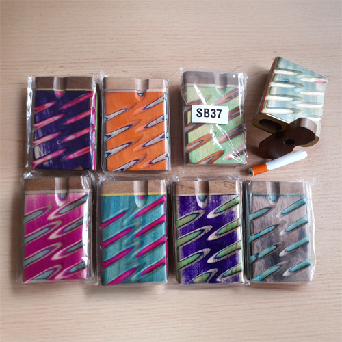 [SB37] One Hitter, Wooden Dugout, Colored Pattern, 7.5cm