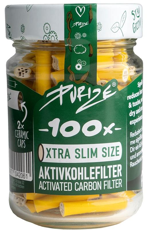 [ZU9SX100Y] PURIZE Aktivkohlefilter 1x100, GELB im Glas, 5,9mm