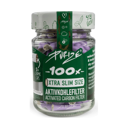[ZU9SX100LIL] PURIZE Activated Carbon Filters 1x100, PURPLE In Glass Jar, 5.9mm