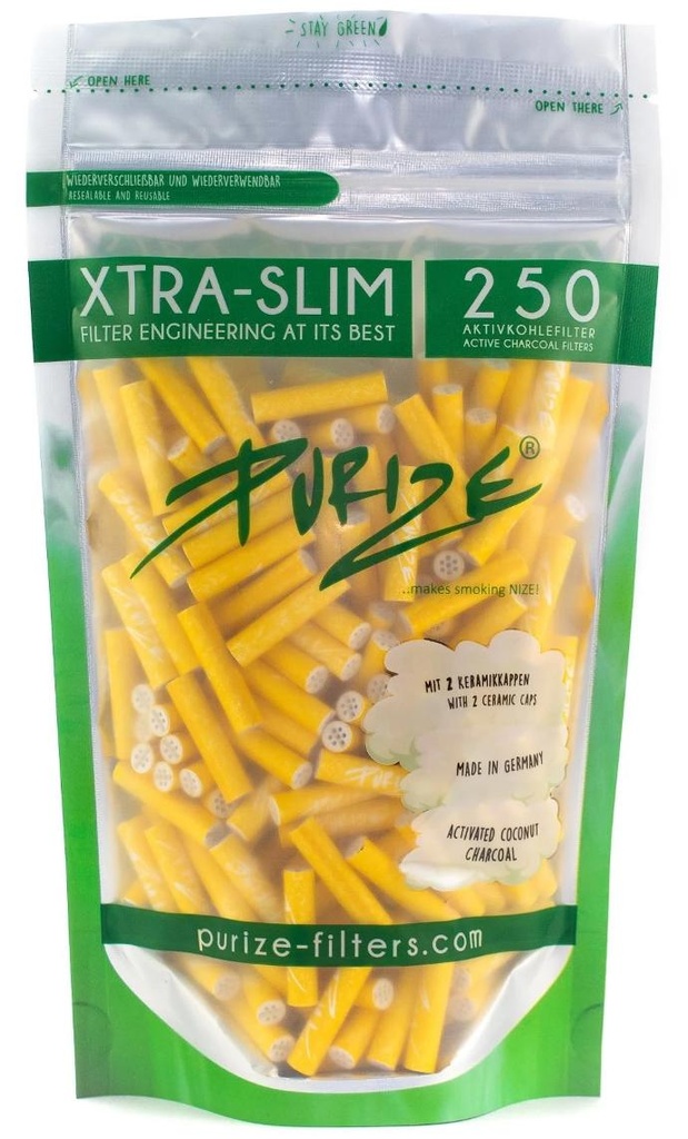 [ZU9SX250Y] PURIZE Aktivkohlefilter gelb 1x250er, 5.9mmŘ, XTRA