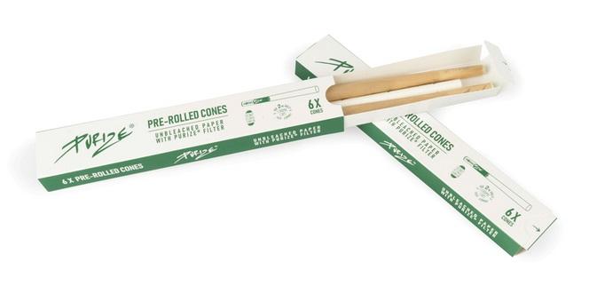 [ZU9PRE] PURIZE® Pre-rolled Cones, 20 X 6 Pieces Unbleached
