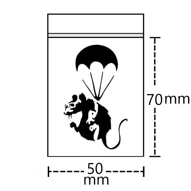 [TTMRAT] Poly Bag 5 X 7 Cm, Parachute Rat Motif, Pack Of 100