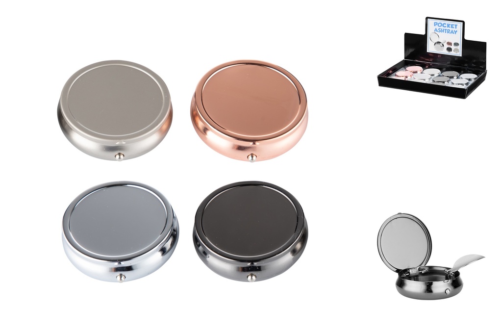 [ASH760] Taschen-Ascher, 40mm Ø, 1 Stück, 4 versch. Farben