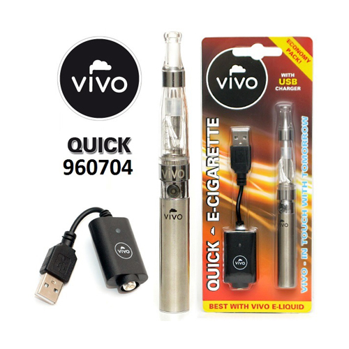 [VIVOSIL] VIVO E-Zigarette Quick Silber 650mAh/USB Ladegerät