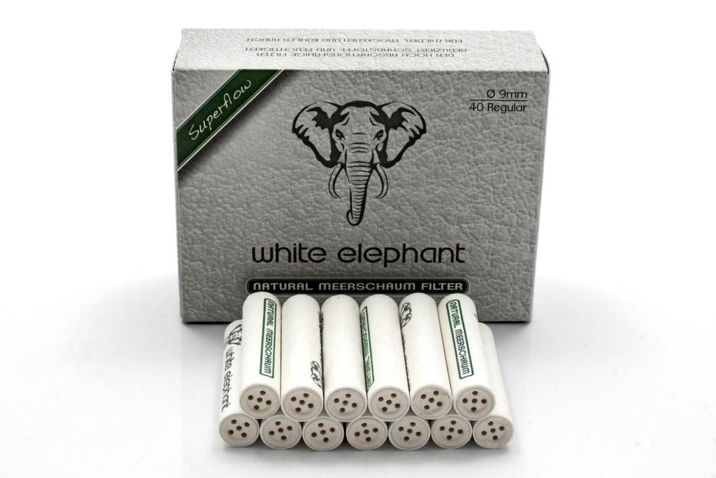 [ZU7MA] White Elephant Filter Meerschaum 9mm - 40 Stk.