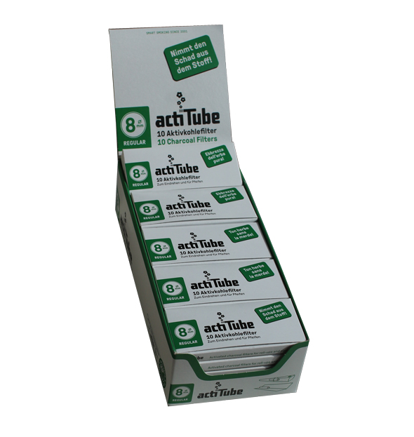 [ZU6] Actitube 8mmø Activated Filter 25 X 10 Pieces, Display