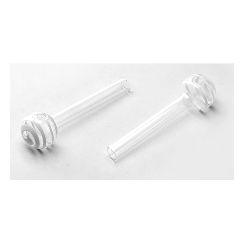 [SSC10128WT] Glas Oil Pfeife Stripe White. 1 Stück, ca. 10cm