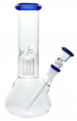 [SSC10207BL] Glass Bong, Percolator With Blue Ring, 20 cm