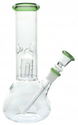 [SSC10207GR] Glas Bong, Percolator mit grünem Ring, 20cm