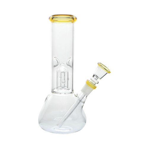 [SSC10207YL] Glass Bong, Percolator With Yellow Ring, 20 cm