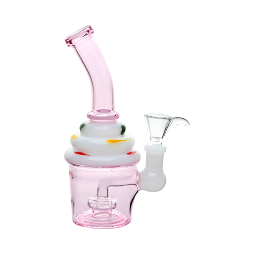[SSC10219PK] Glass Bong, Ice Cream Water Pipe Pink, 15 cm