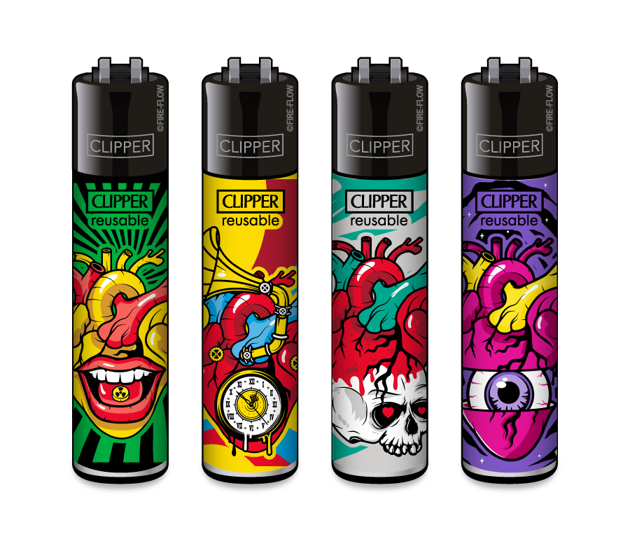 [CL2421] CLIPPER CLASSIC Große Trippy Hearts #2, VE48