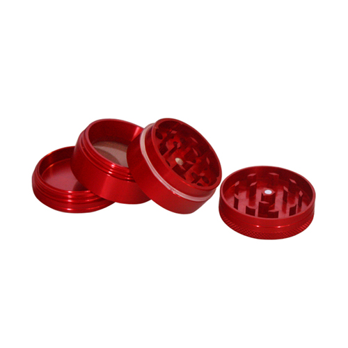 [WN44R] Aluminum Grinder, 4 Cm, 4 Parts, Red
