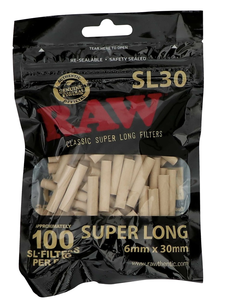 [TIPBLACK] RAW Black Filters, 6mm Ř, 30mm lang, 100 Stück