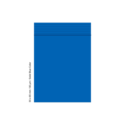 [SLD569BL] Polybeutel 5,5 mal 6,5cm, 90my, VE500, Blau