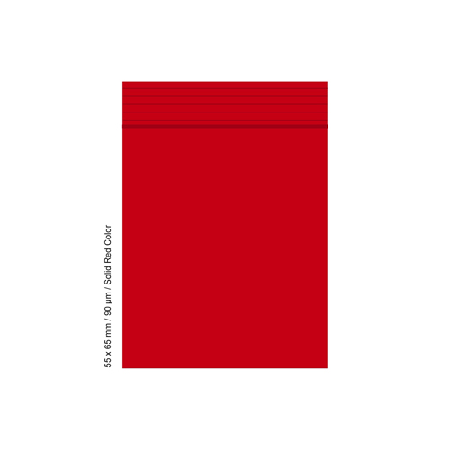 [SLD569RD] Polybeutel 5,5 mal 6,5cm, 90my, VE500, Rot