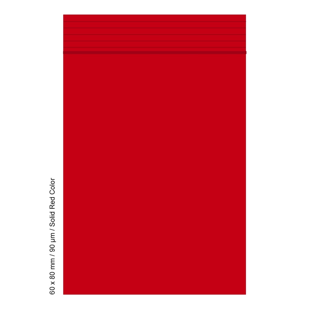 [SLD689RD] Polybeutel 6 mal 8cm, 90my, VE500, RED