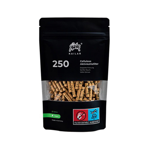 [ZU5U250] Kailar Cellulose+Akt.filter 250er, ORGANIC, 5.9mmØ