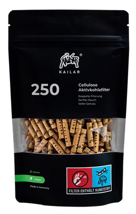 [ZU5U250] Kailar Cellulose+Akt.filter 250er, ORGANIC, 5.9mmØ