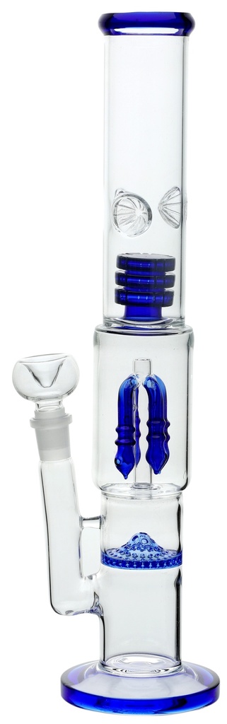 [SSC10334BL] Blue Bong, Bienenwabe + Shower +  Percolator, 45cm