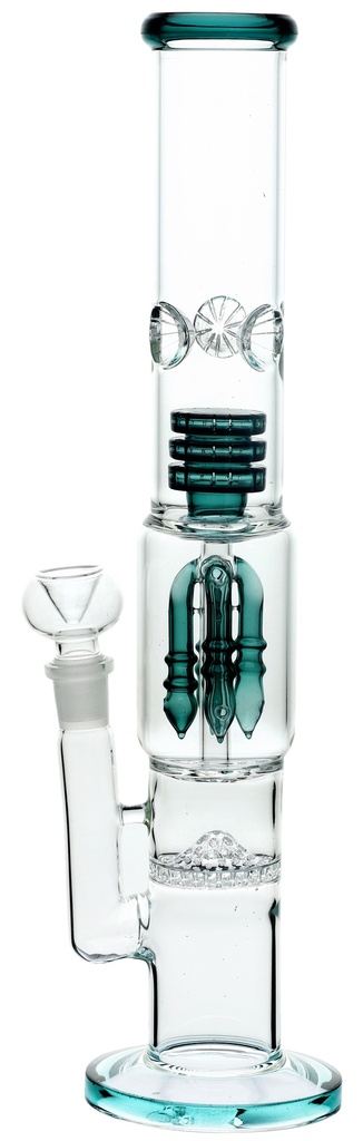 [SSC10334TL] Bluegreen Bong, Honeycomb+Shower+Percolator, 45cm